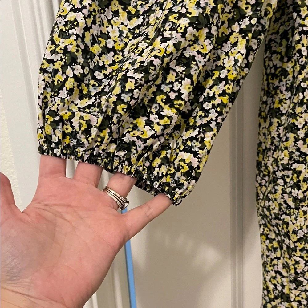 EUC! Rails Yellow and Black Ditsy Floral Dress, Size Large - Picture 4 of 6